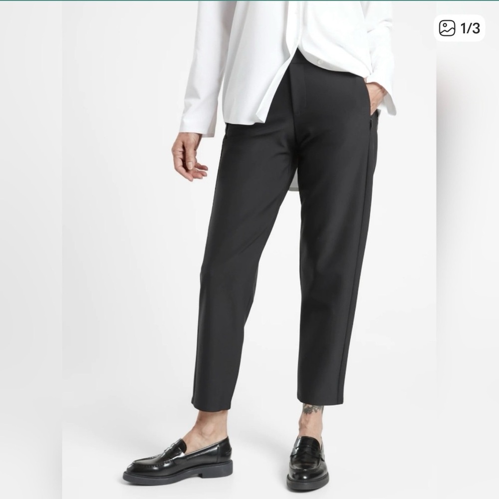 ATHLETA Stellar Trouser Black Stretch Workwear Classic Pants Comfort Size 6